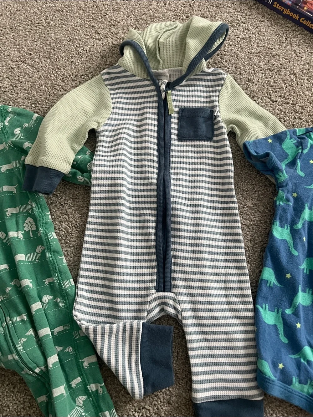 GAP Green & Navy Striped and Dino Print Kids Pajama Bundle